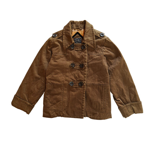 Brown Embroidered Military Jacket