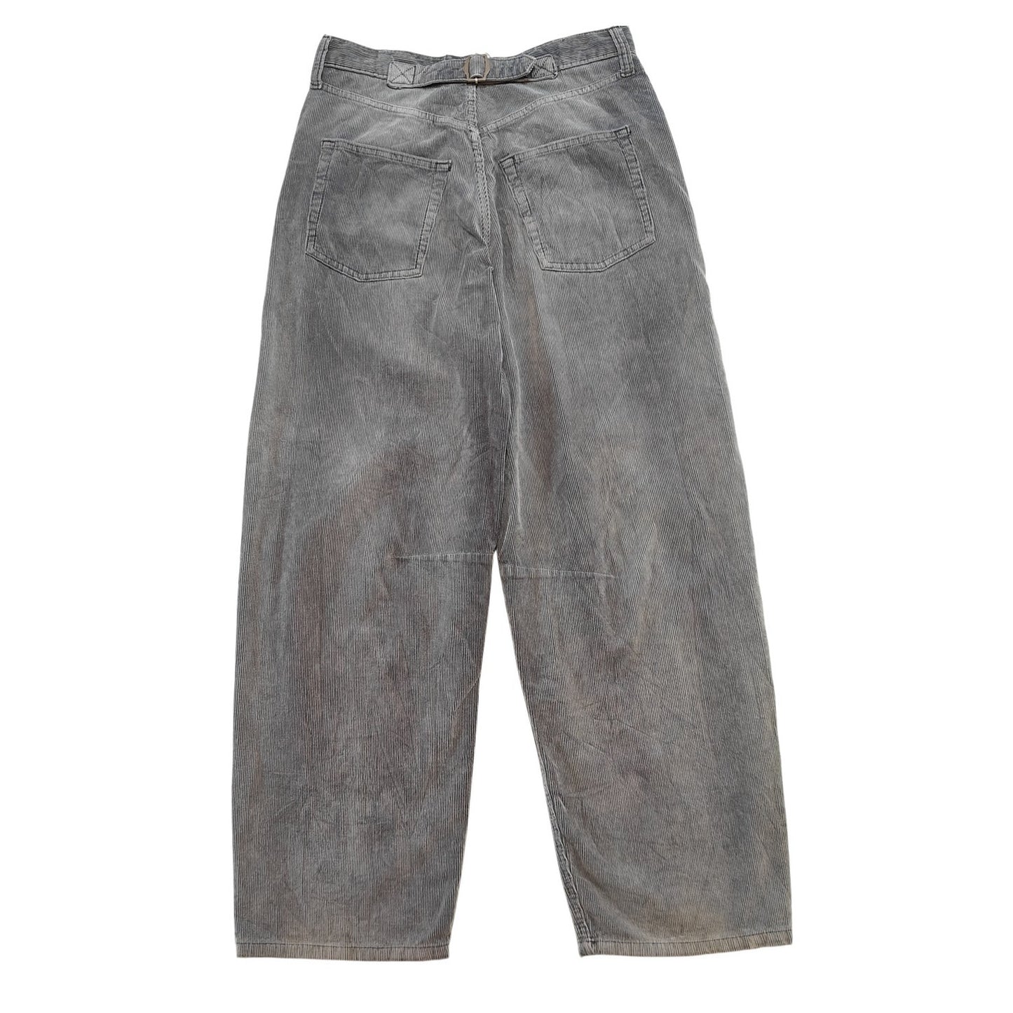 Gray Corduroy Wide Leg Pants