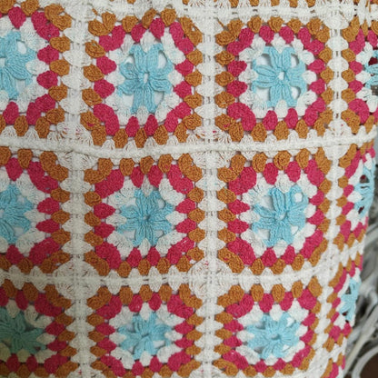 Crochet Granny Square Knit Midi Dress