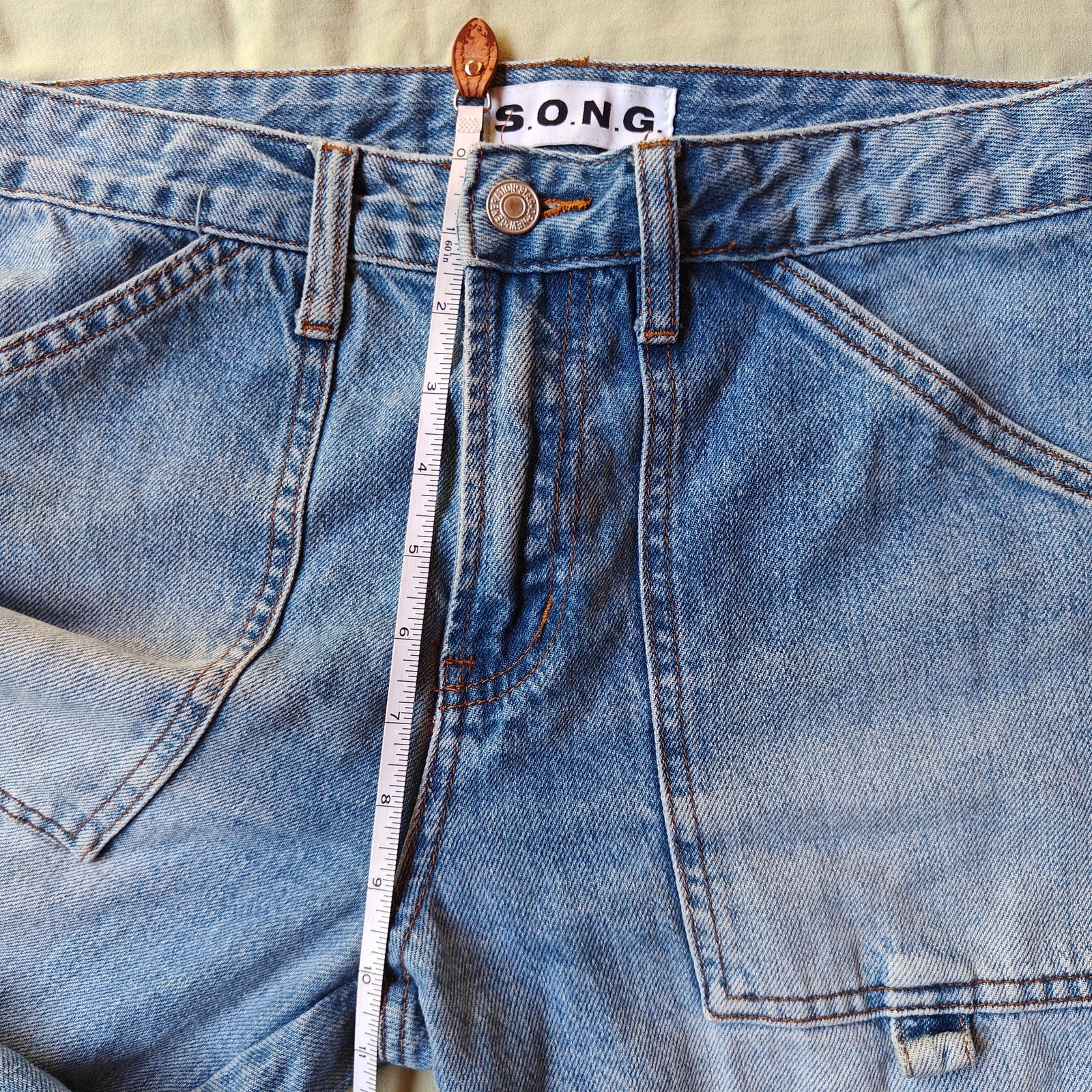 Light Wash Carpenter Jeans With Cargo Pockets