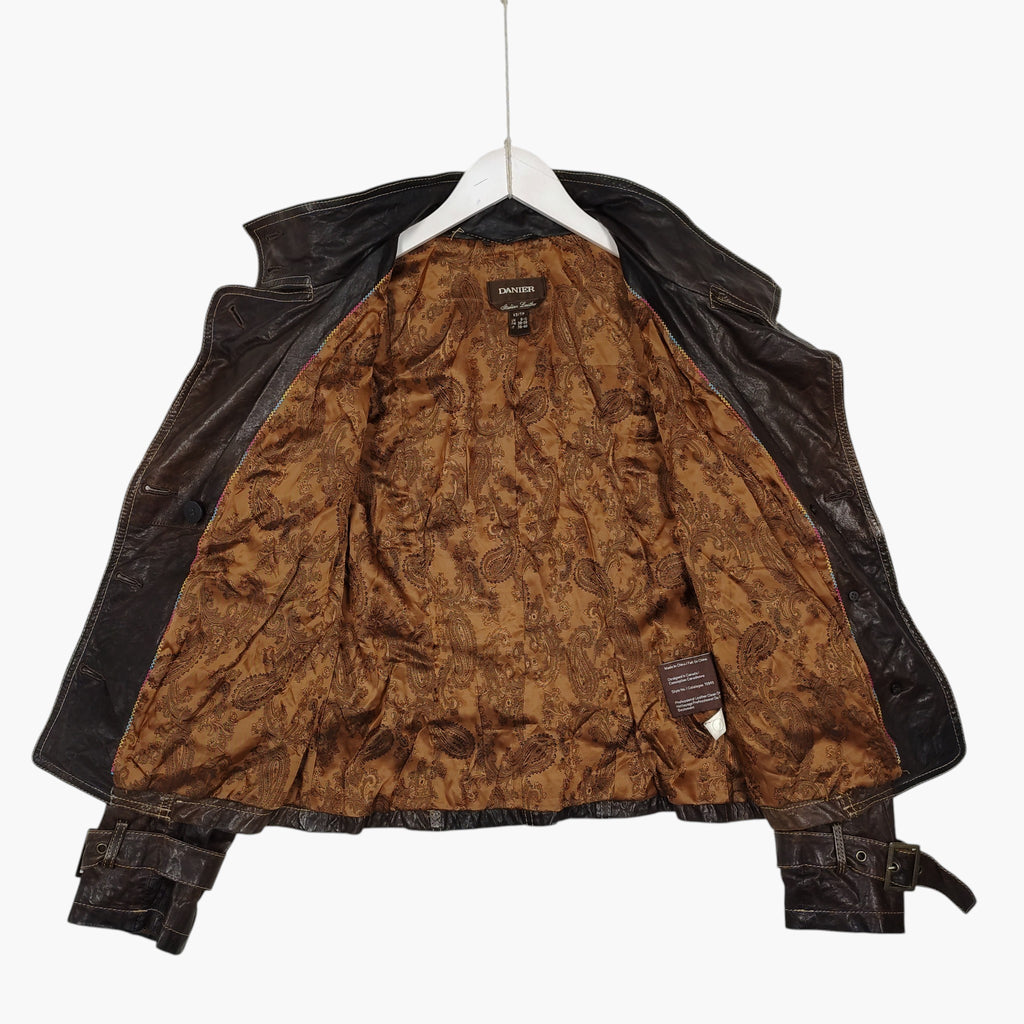 Danier Distressed Brown Leather Military Jacket
