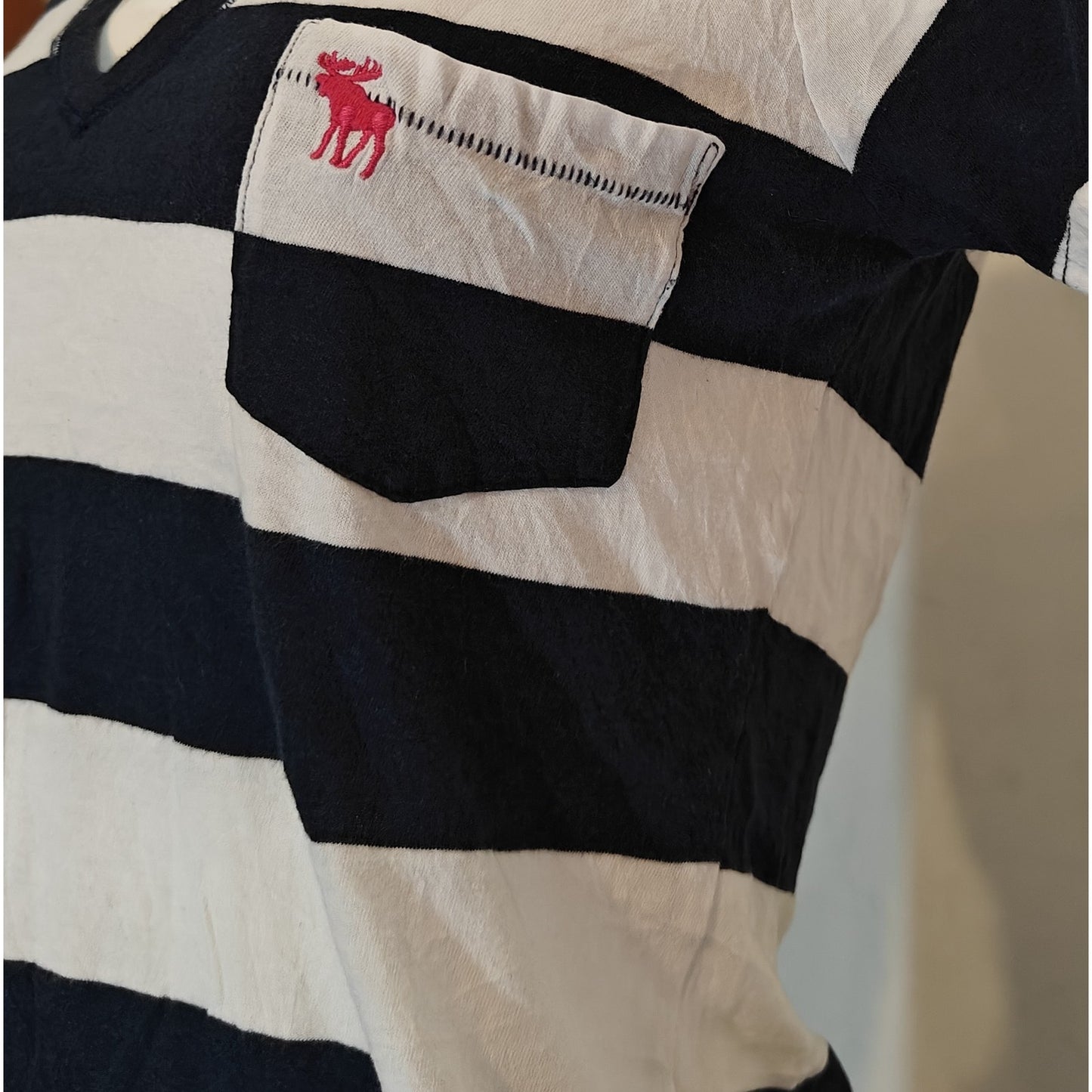 Striped Navy and White Pocket Tee