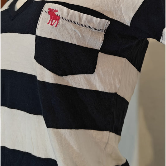 Striped Navy and White Pocket Tee