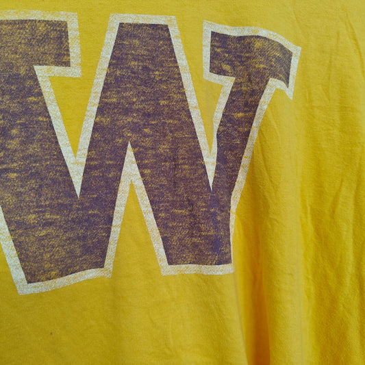 47 Brand Washington Huskies W Logo Yellow Long Sleeve Shirt Men’s M Tee
