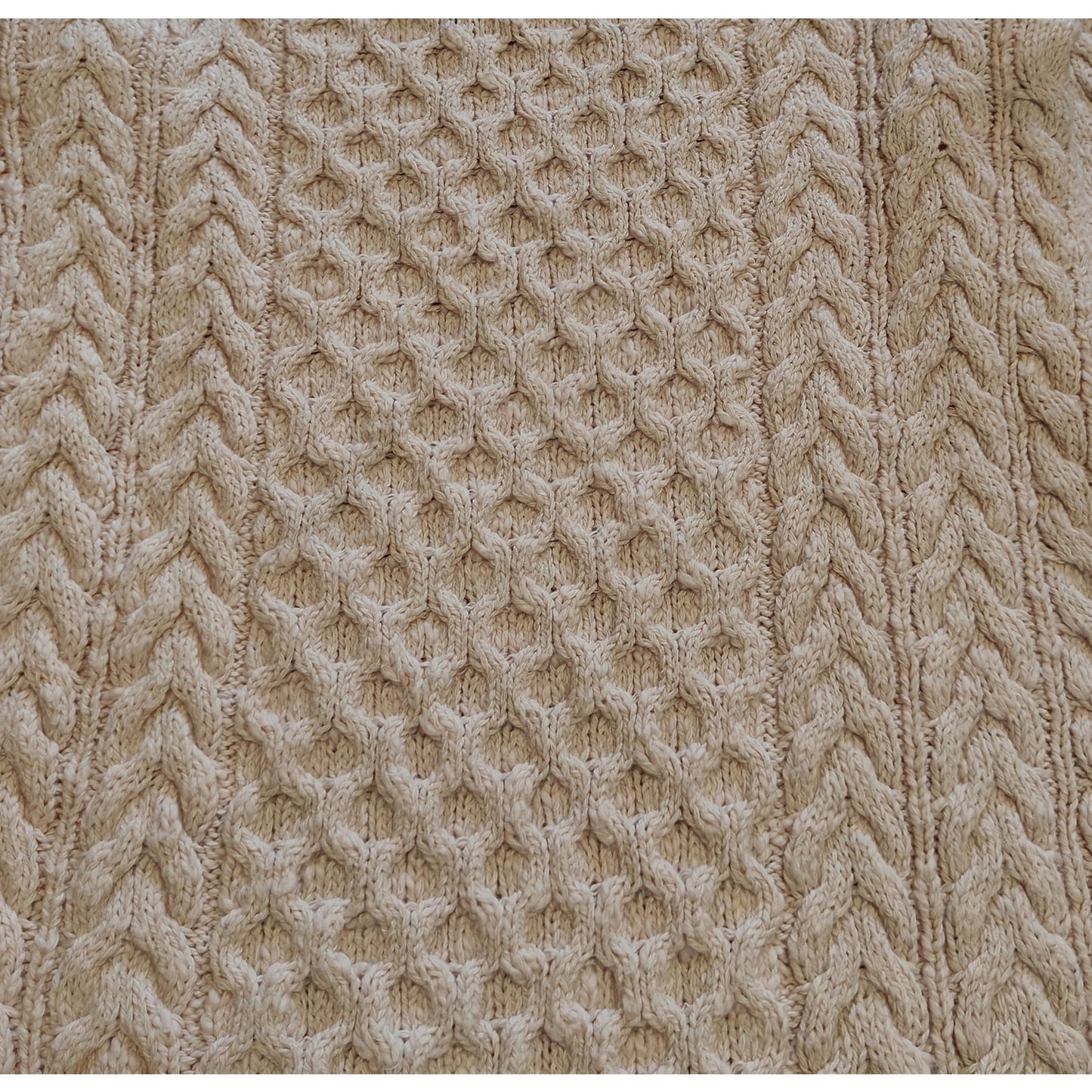 Light Pink Cotton Cable Knit Sweater