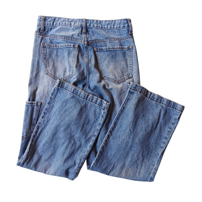 Light Wash Carpenter Jeans With Cargo Pockets