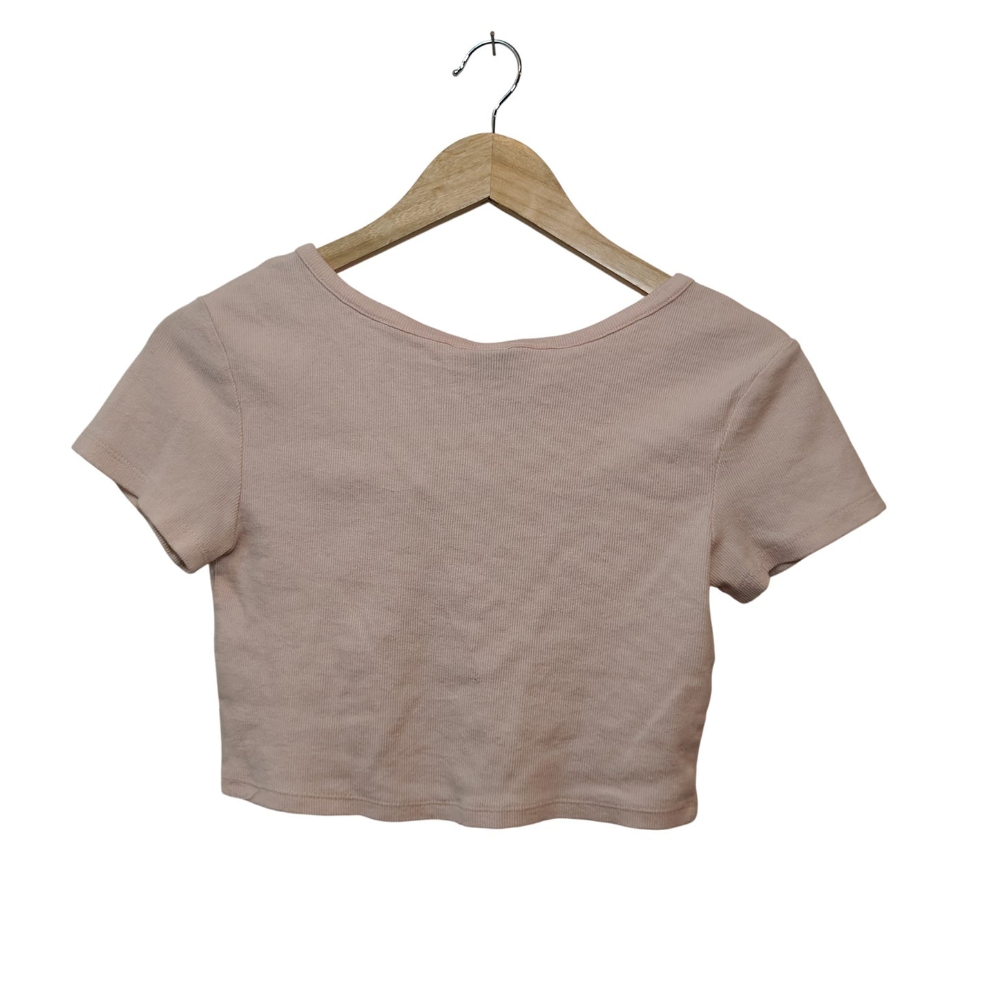 Pink Daisy Ribbed Crop Top