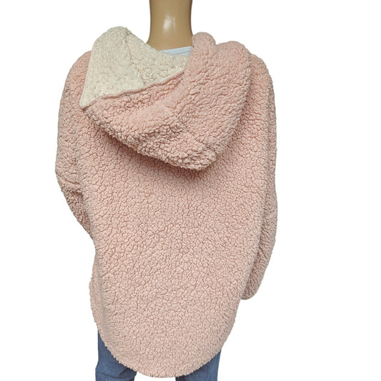 Reversible Sherpa Teddy Coat With Hood
