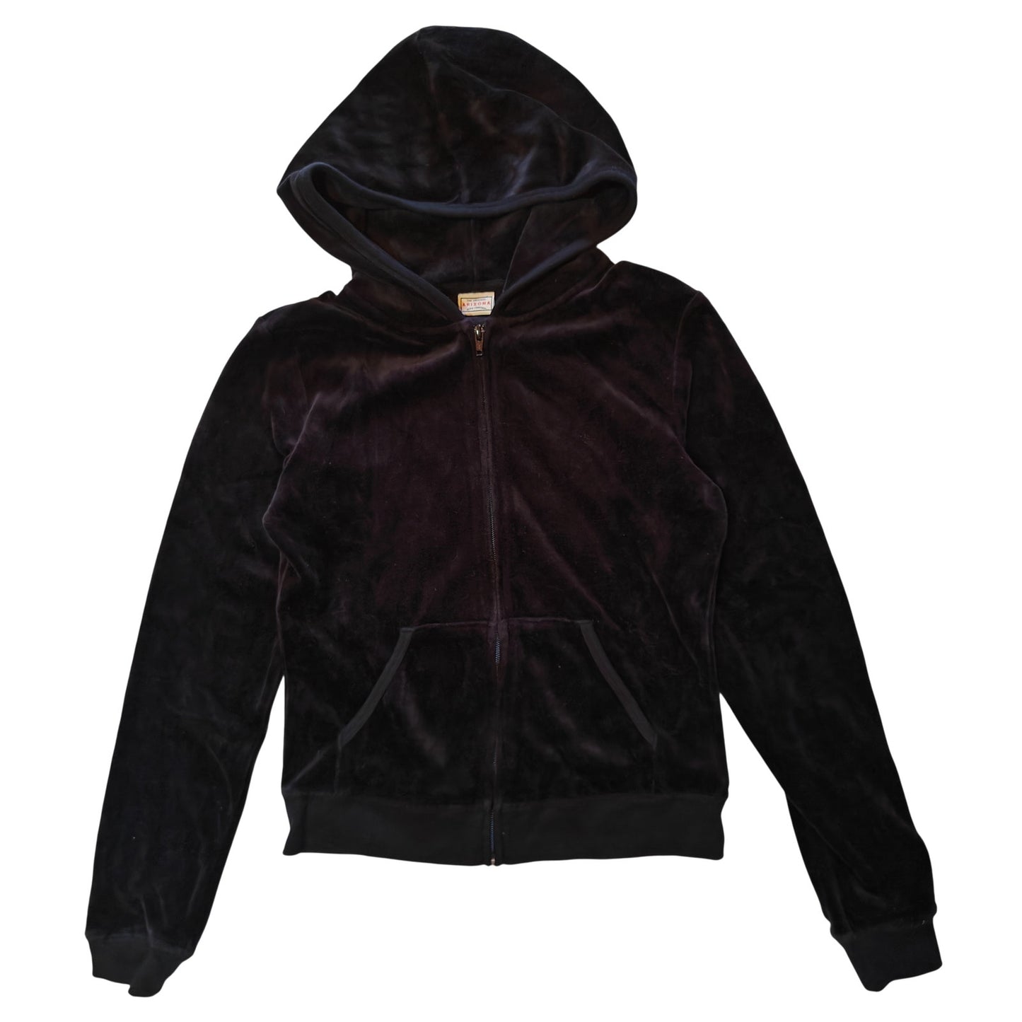 Black Velour Zip Hoodie
