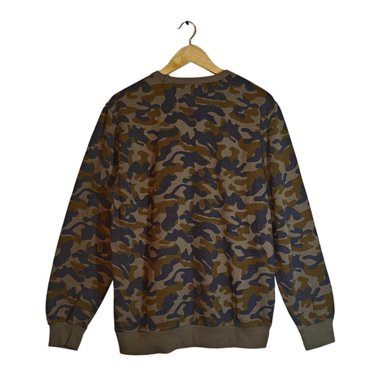 Green Camo Burnout Crewneck Sweatshirt