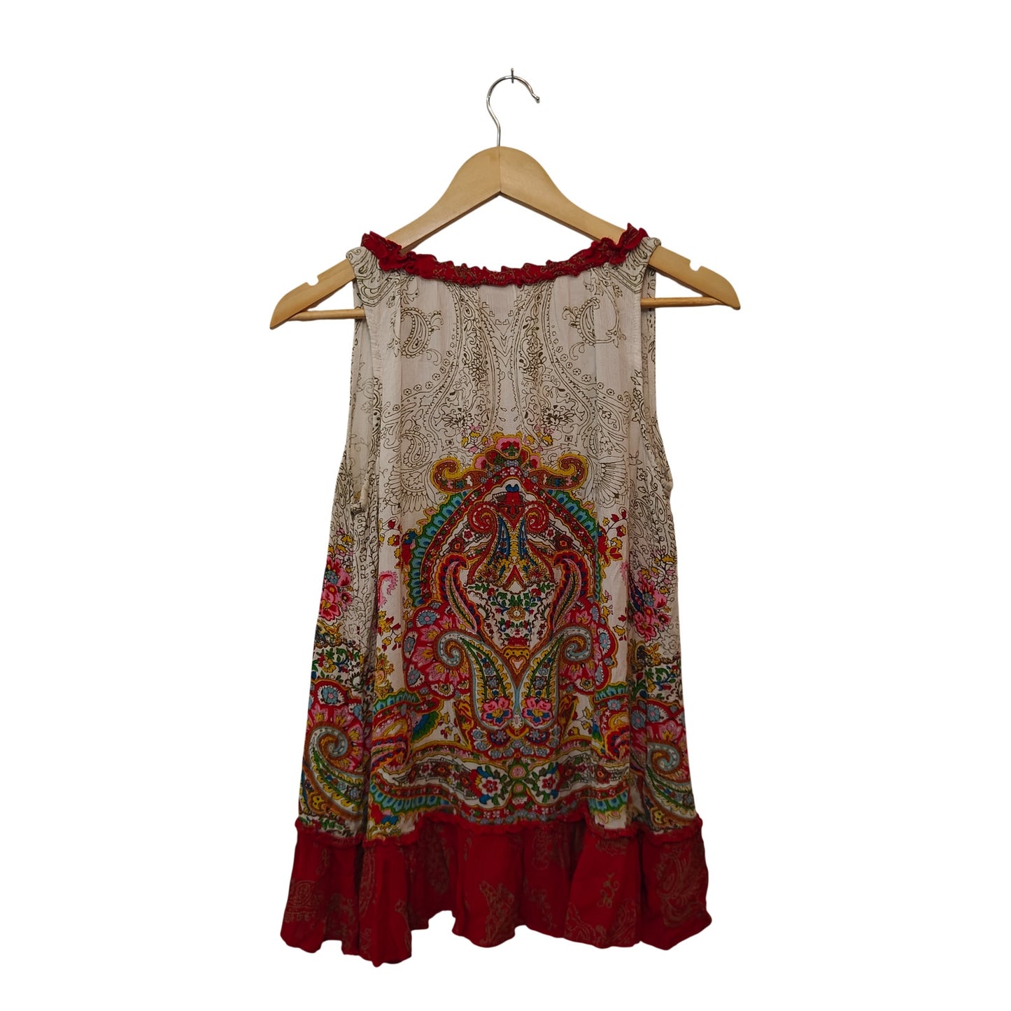 Boho Paisley Print Sleeveless Tank Top