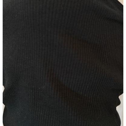 Black Ribbed Strapless Tube Top