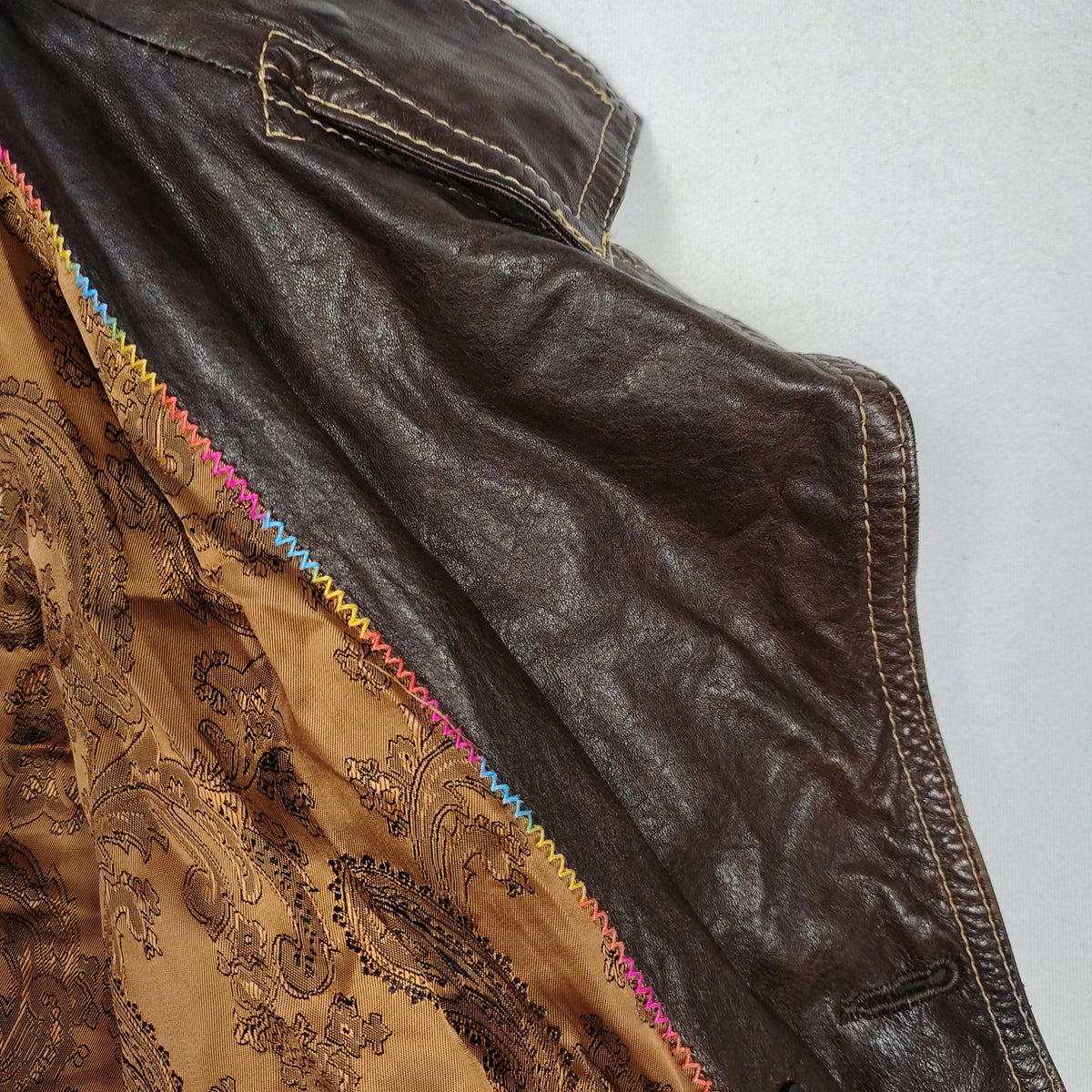 Danier Distressed Brown Leather Military Jacket