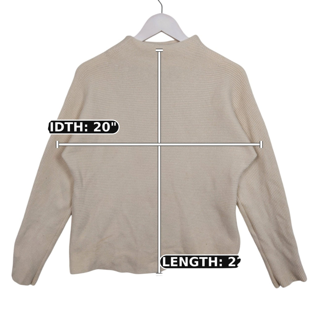 Vince Wool & Cashmere Funnel-Neck Sweater – Ivory