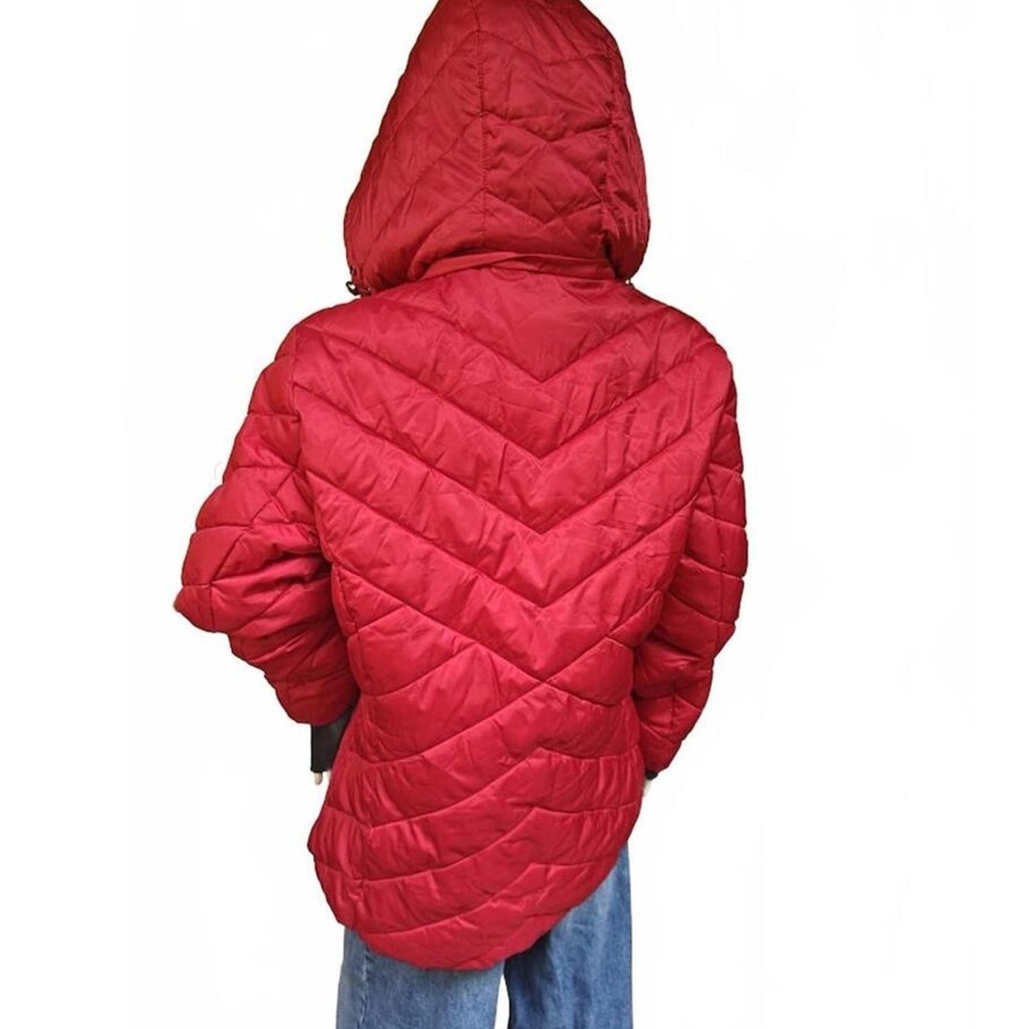 Red Quilted Puffer Coat