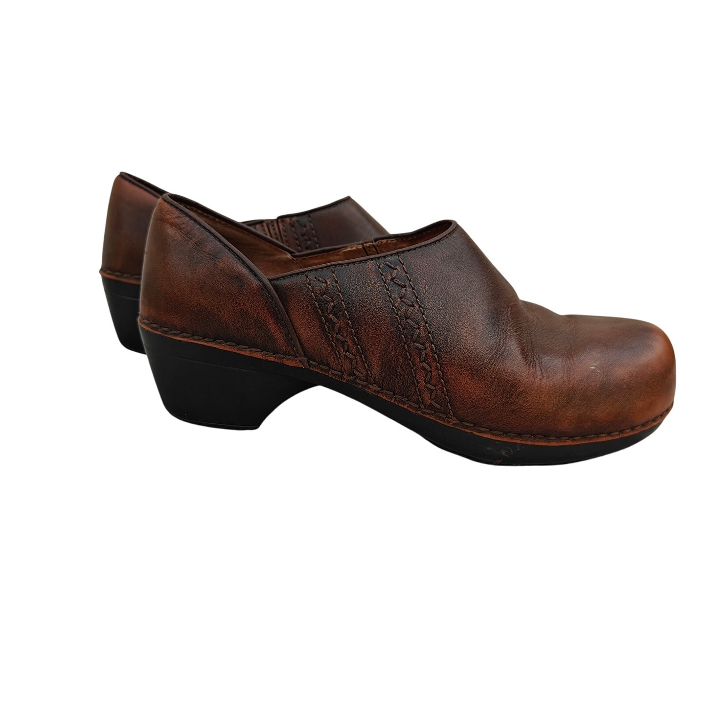 Brown Leather Clogs