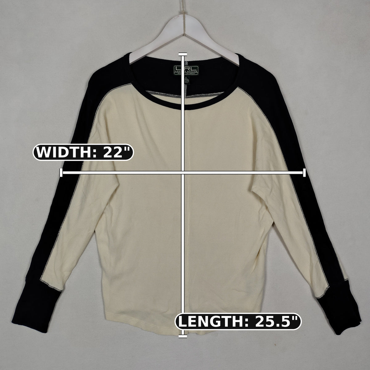 Lauren Ralph Lauren Active Waffle Knit Colorblock Top Women’s Small