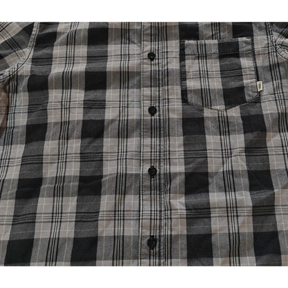 Gray and Black Plaid Button-Up Shirt