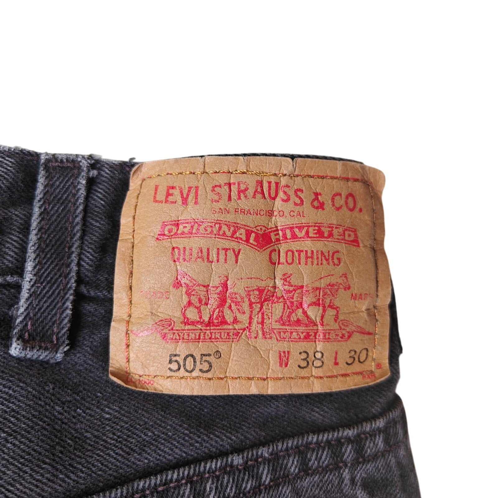 505 Regular Fit Black Straight Leg Jeans