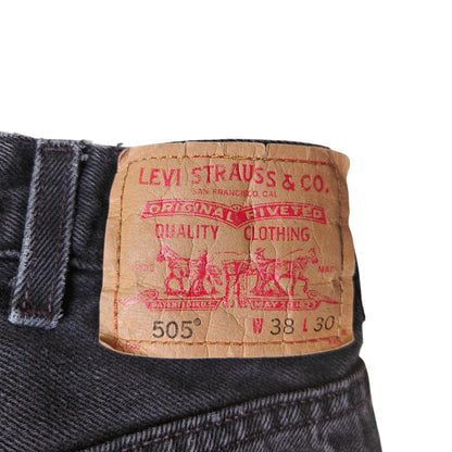 505 Regular Fit Black Straight Leg Jeans