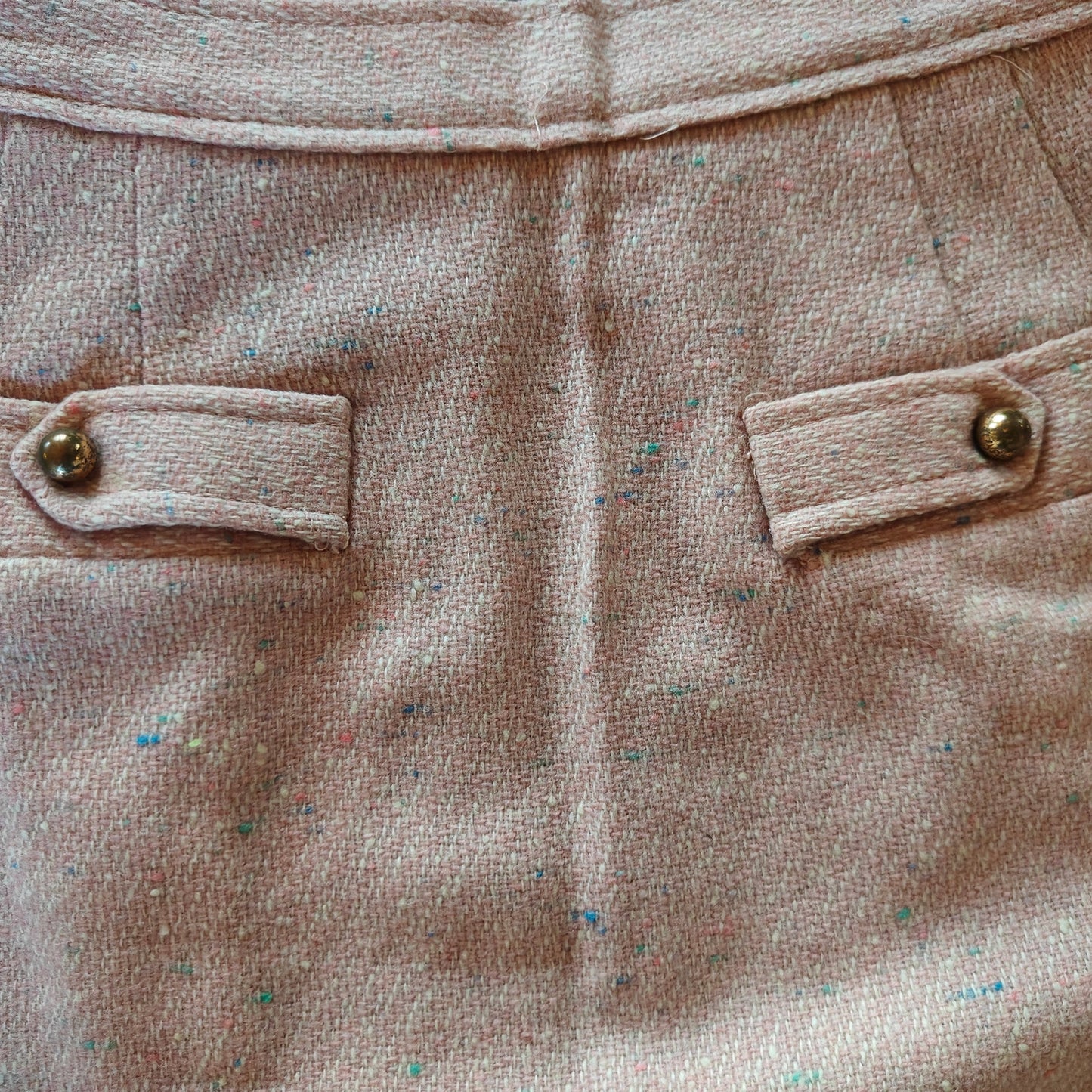 Vintage 70s Wool Tweed Midi Skirt