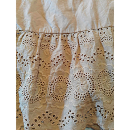 Tan Eyelet Lace Mini Skirt
