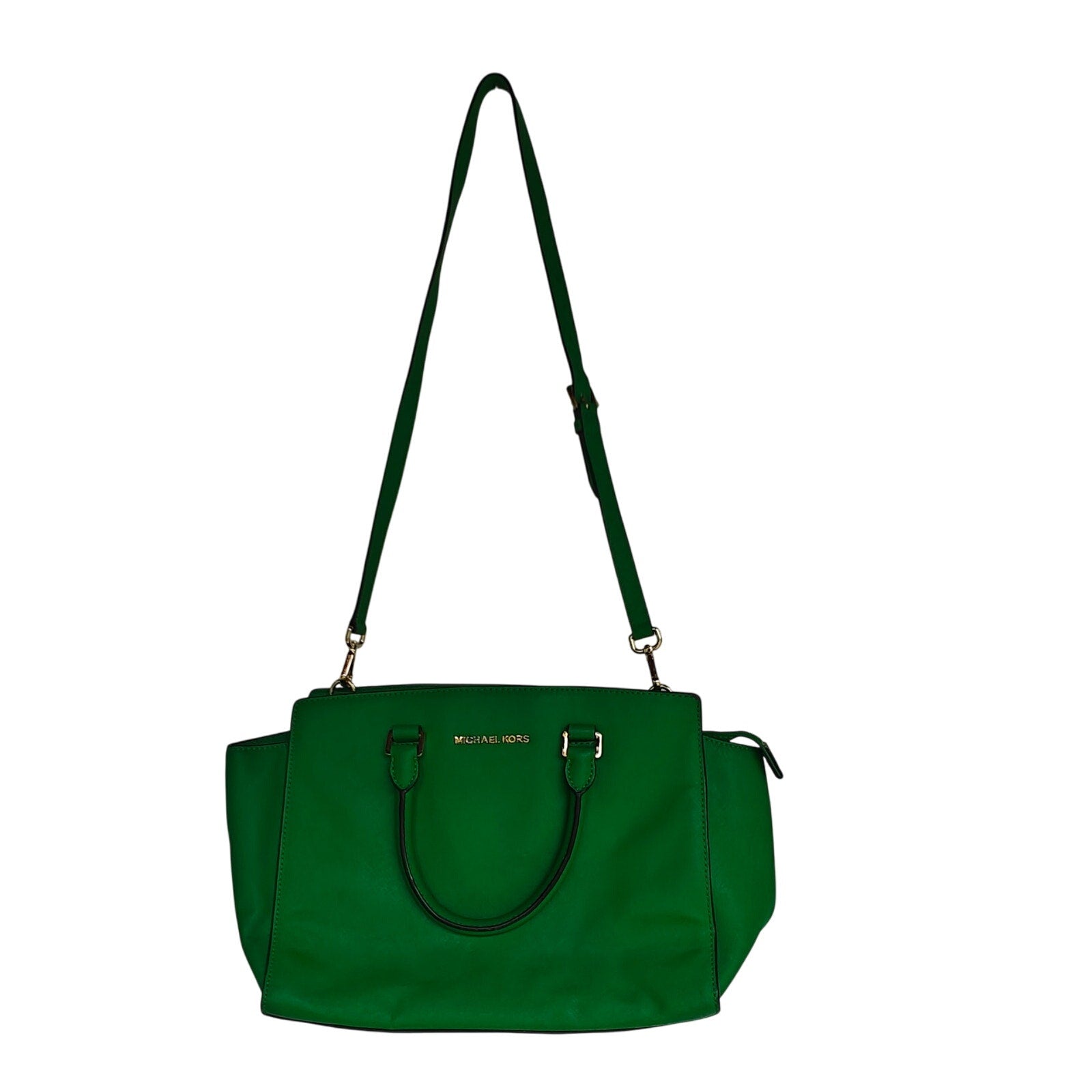 Kelly Green Saffiano Leather Satchel
