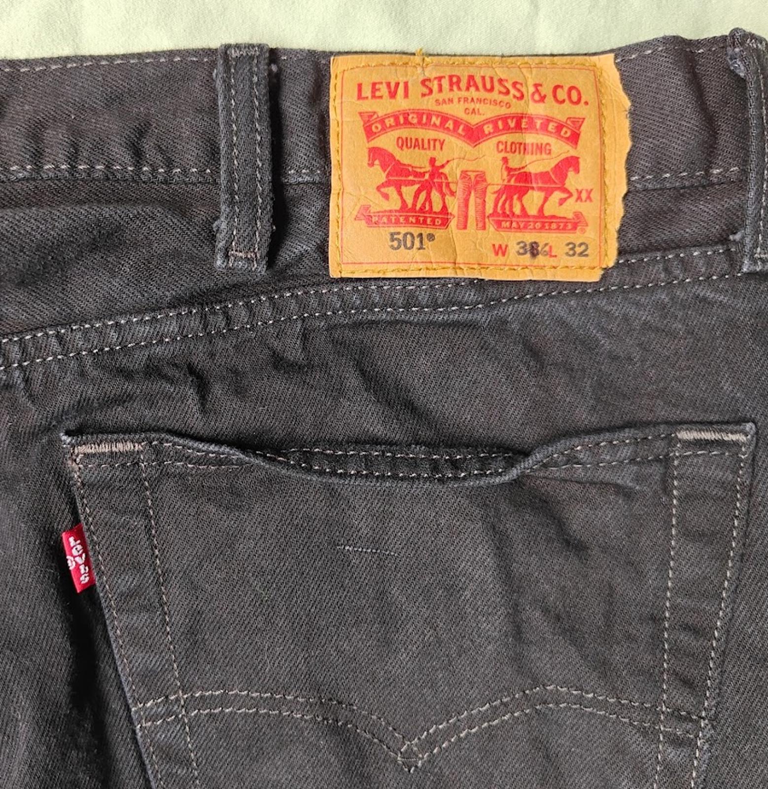 Black 501 Button Fly Jeans Size 38x32