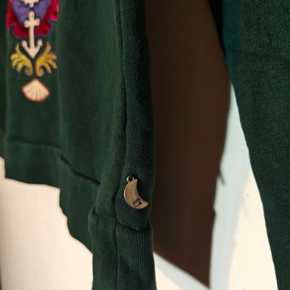 Green Maison Scotch Embroidered Graphic Sweatshirt