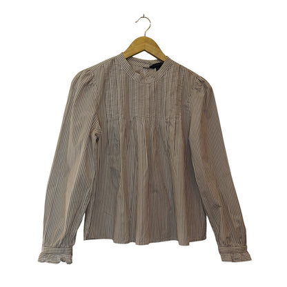 Striped Mock Neck Blouse