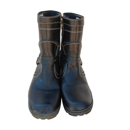 Black Leather Motorcycle Boots
