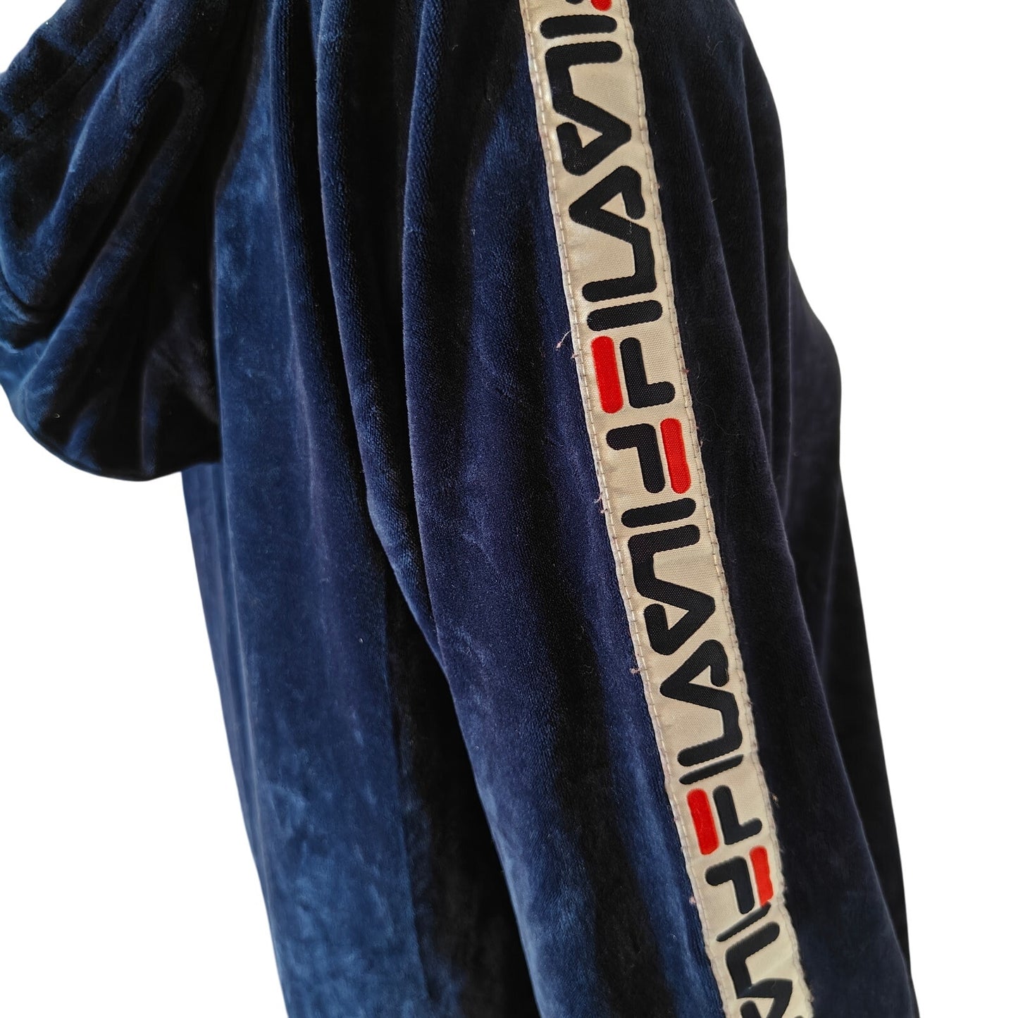 Navy Velour Zip-Up Hoodie