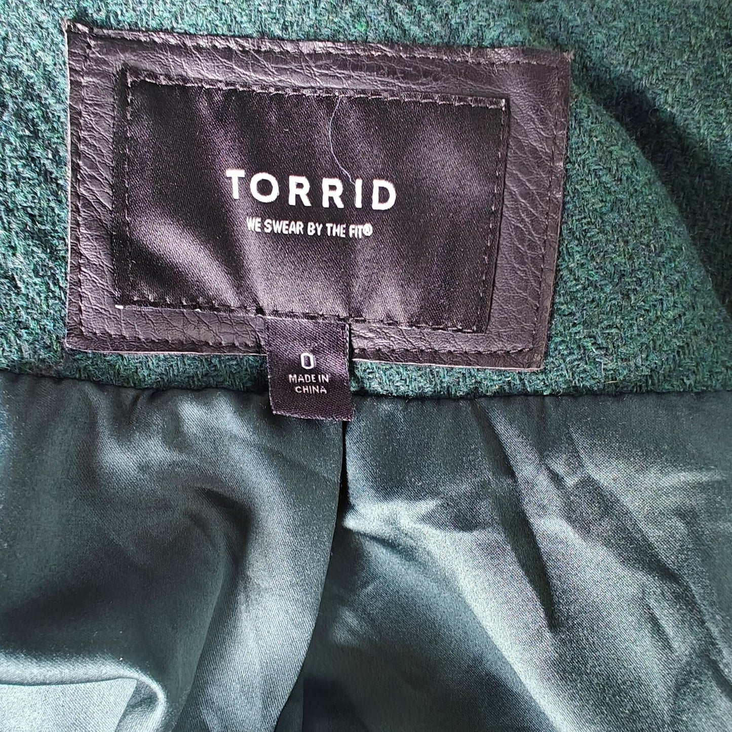 Green Fit & Flare Wool Blend Coat