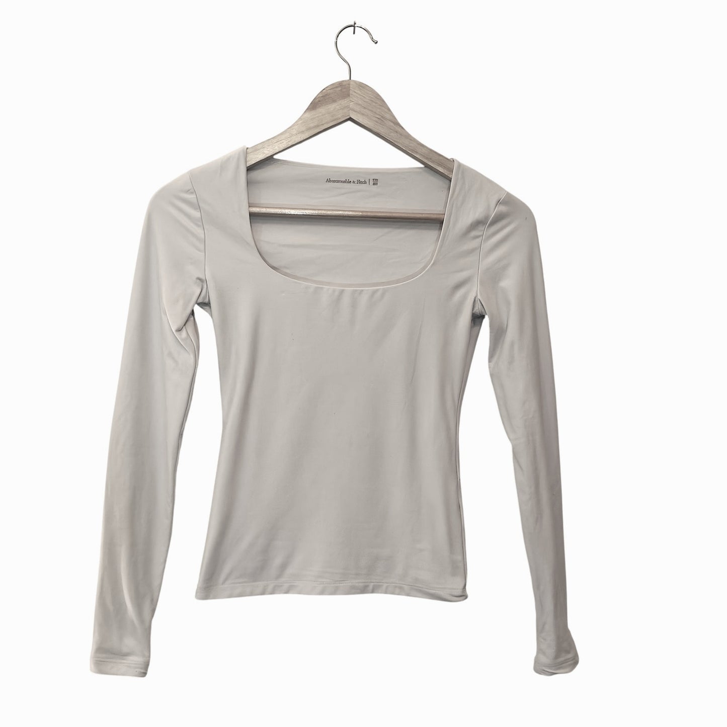 White Square Neck Long-Sleeve Top