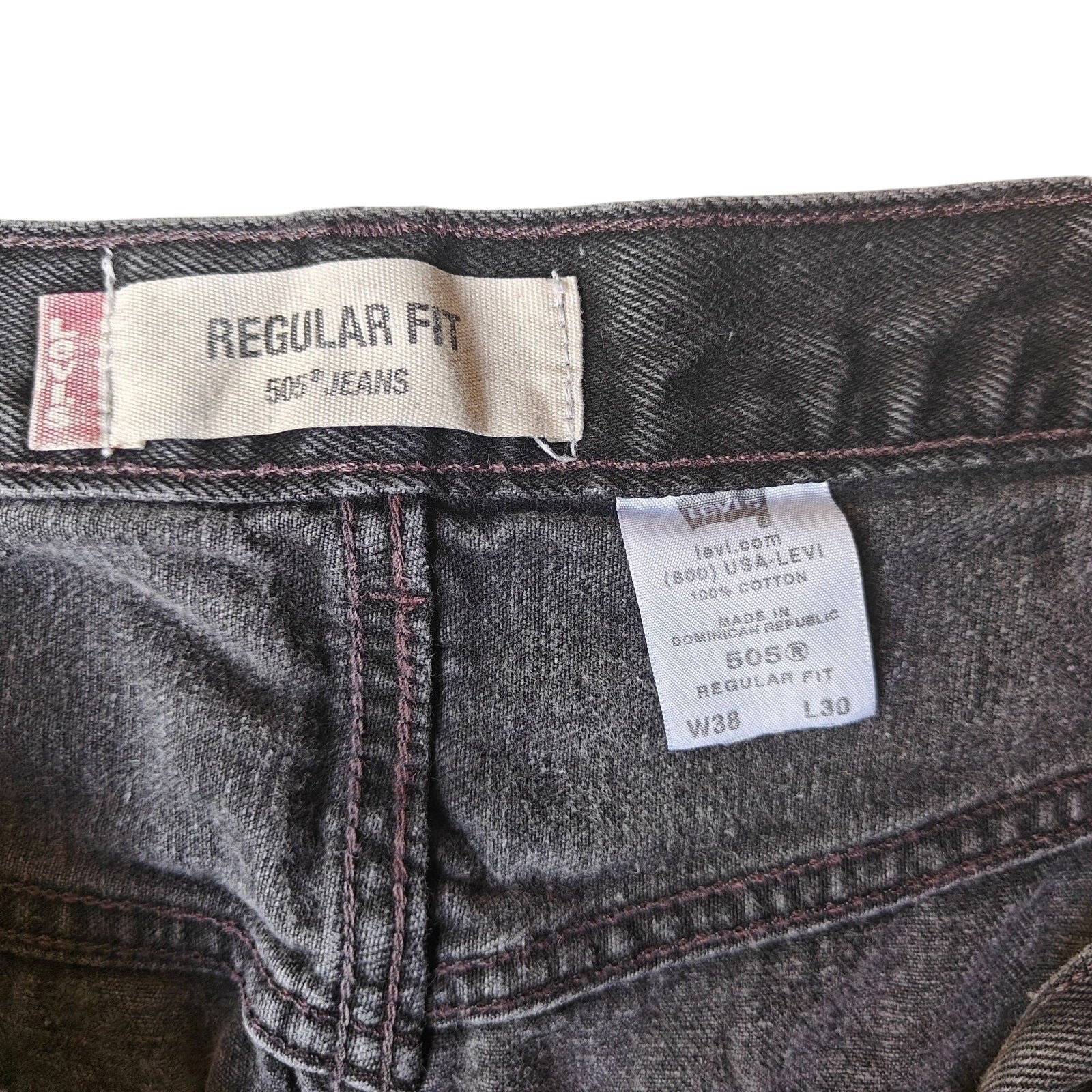 505 Regular Fit Black Straight Leg Jeans