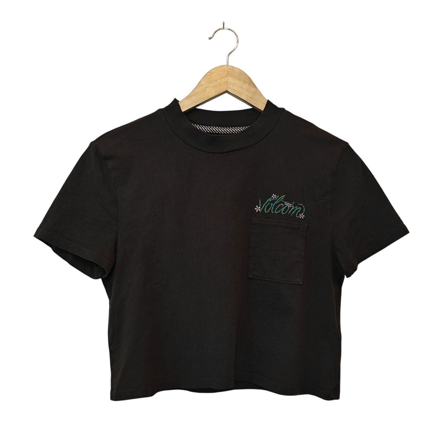 Organic Cotton Floral Logo Crop Tee