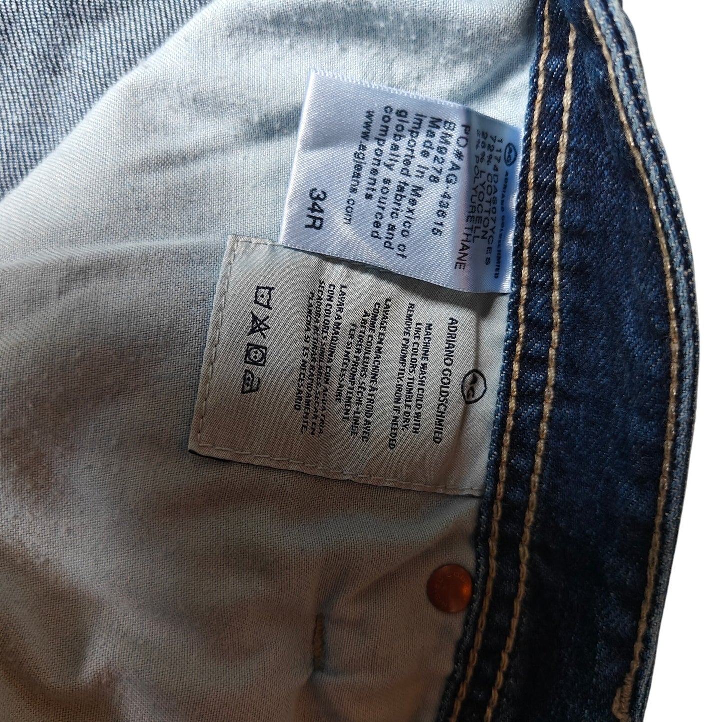 Slim Straight Dark Wash Jeans Size 34x32