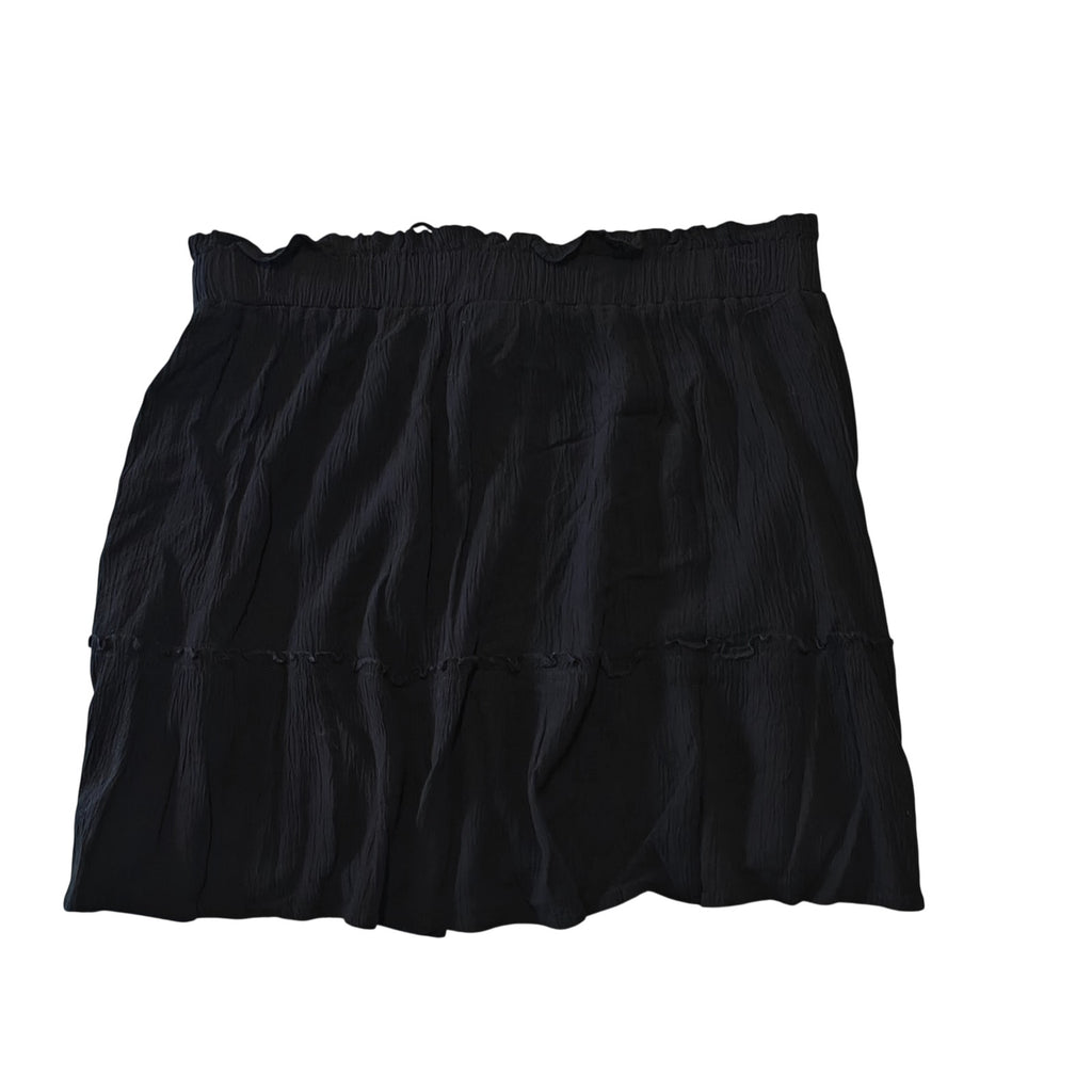 Black Tiered Mini Skirt