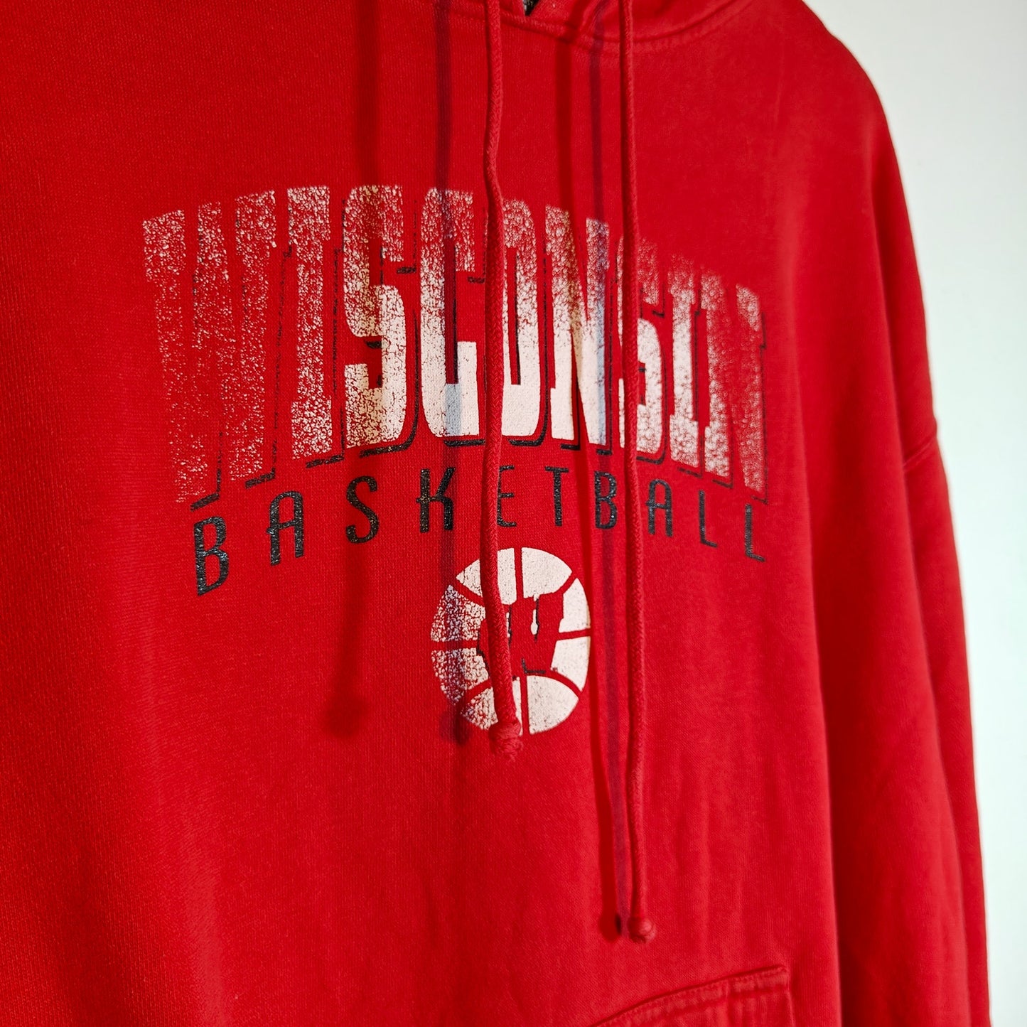 Red Wisconsin Basketball Hoodie