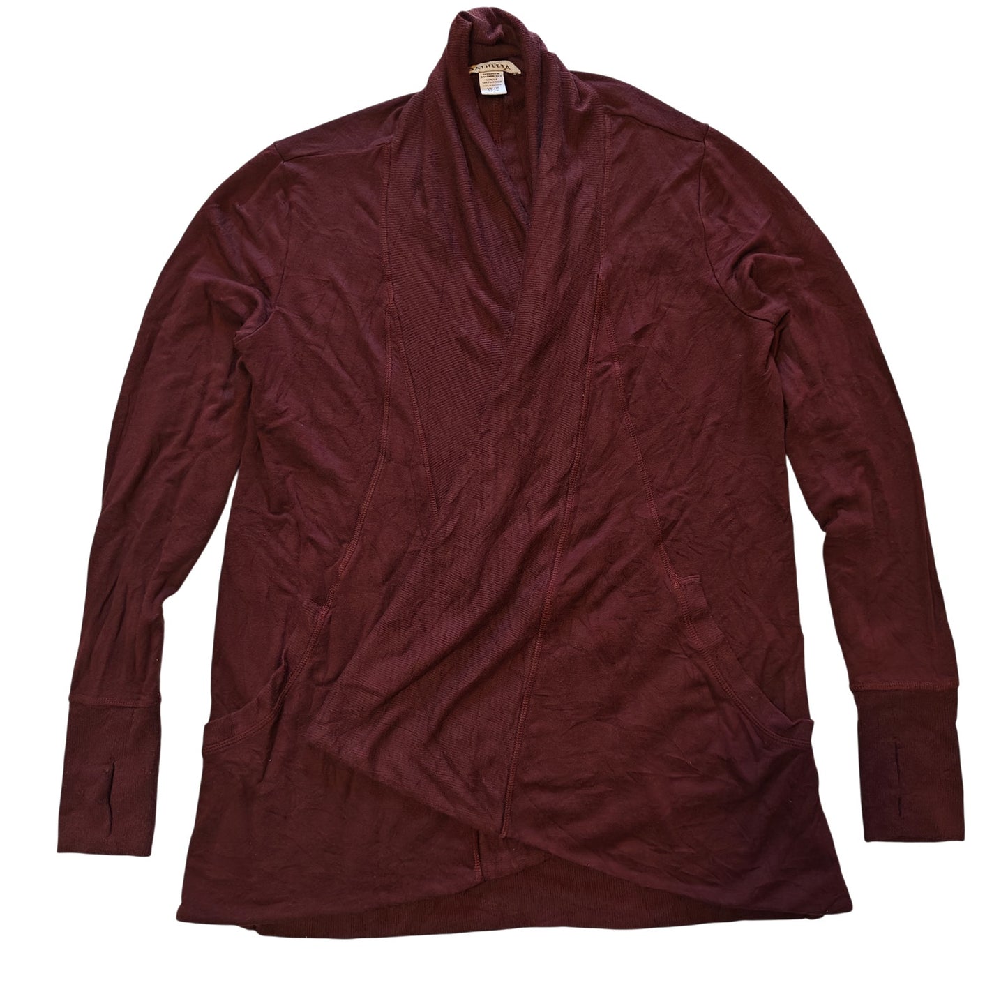 Burgundy Open Front Cardigan