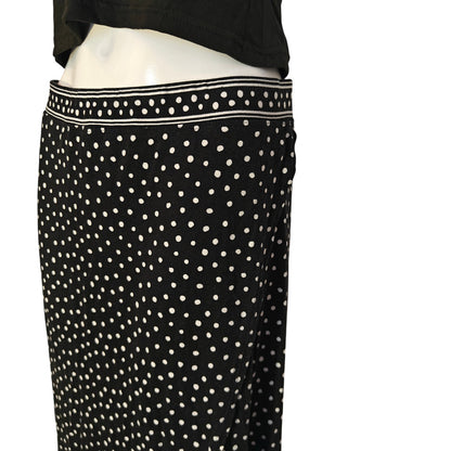Polka Dot Maxi Skirt with High Low Hem