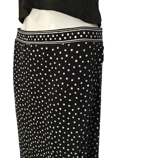 Polka Dot Maxi Skirt with High Low Hem