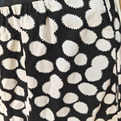 Black and White Polka Dot Sleeveless Midi Dress