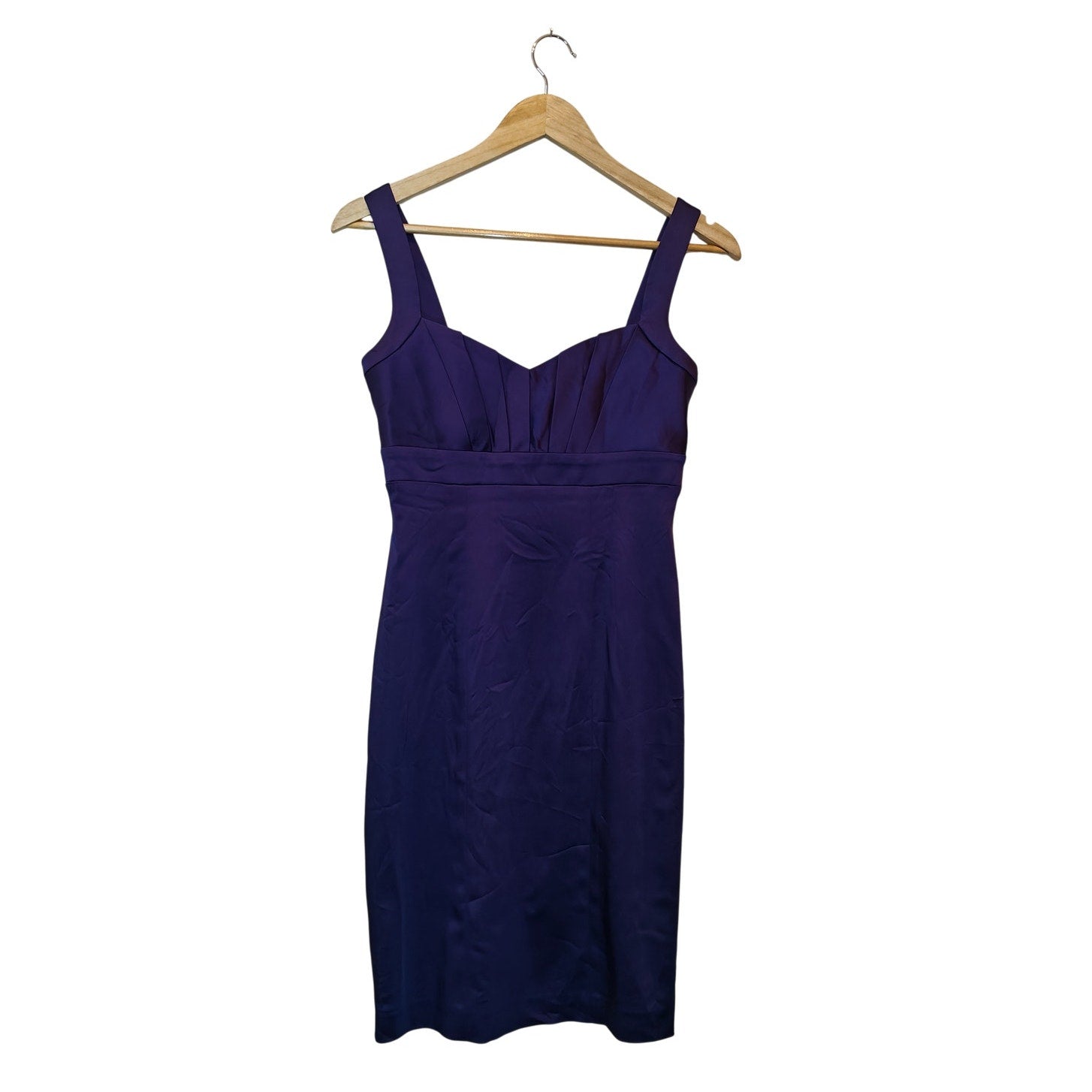Purple Sheath Dress With Pleated Bodice
