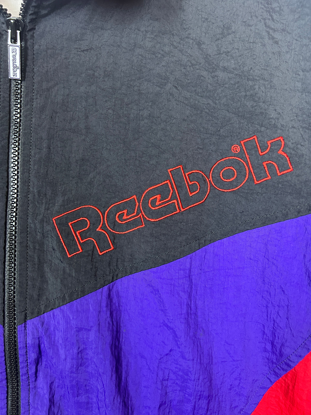 Vintage 1990s Reebok Colorblock Nylon Windbreaker Jacket