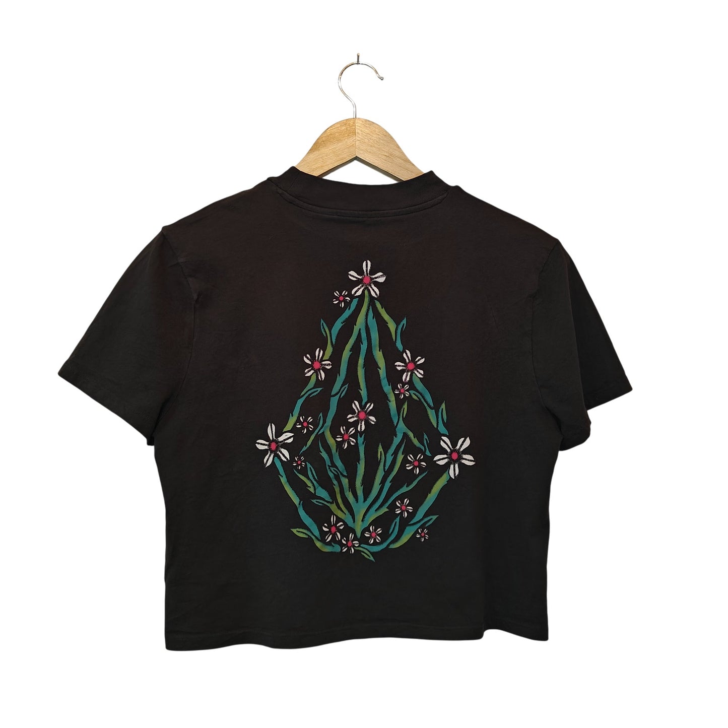 Organic Cotton Floral Logo Crop Tee