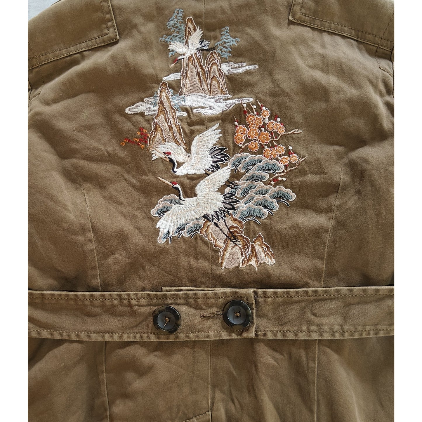 Brown Embroidered Military Jacket