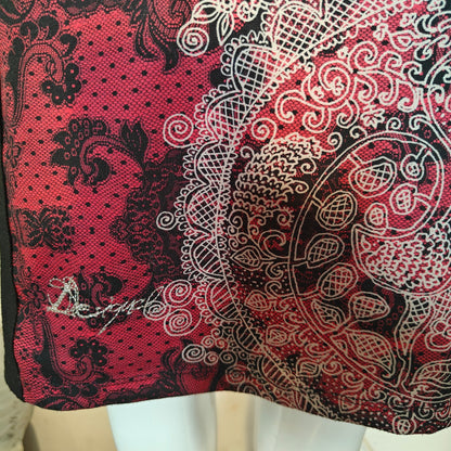 Red and Black Print Shift Dress