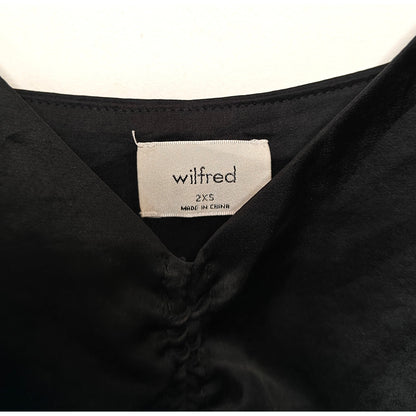 Black Ruched Satin Cami Top