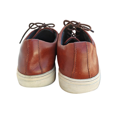 Zander Brown Leather Low Top Sneakers
